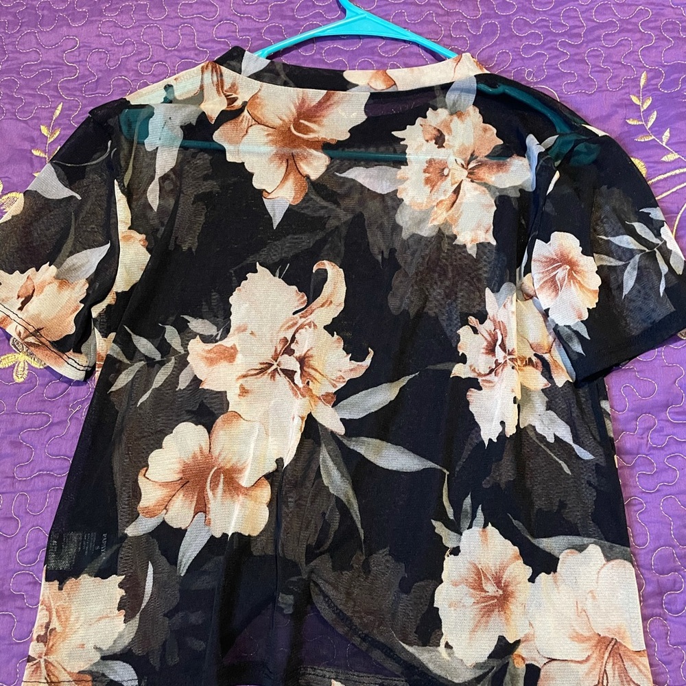 Flower see through shirt